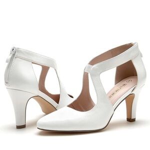 Women White Heels NIB